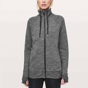 Lululemon Huddle and Hustle Jacket Womens Size 4 Gray Full Zip LW4AVDS Stretch